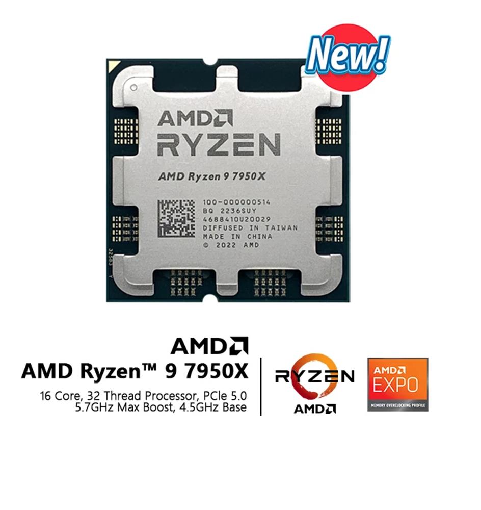 Amd%20Ryzen%209%207950X%20Tray%204.5%20GHz%2016%20Çekirdek%2080MB%20Cache%20AM5%20Soket%205nm%20İşlemci%20Kutusuz