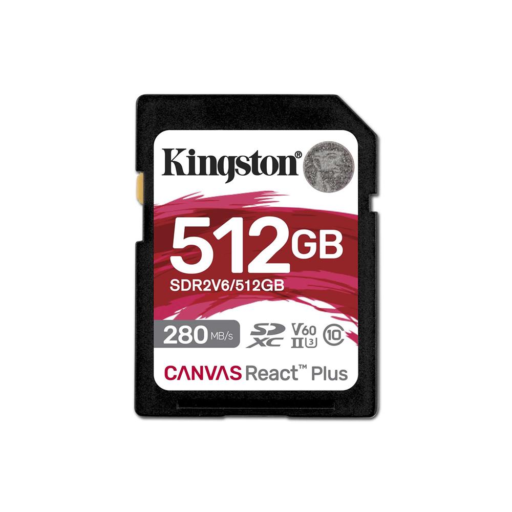 Kingston%20SDR2V6-512GB%20Canvas%20React%20Plus%20SDXC%20UHS-II%20280R-150W%20U3%20V60%20for%20Full%20HD-4K%20SD%20Hafıza%20Kartı