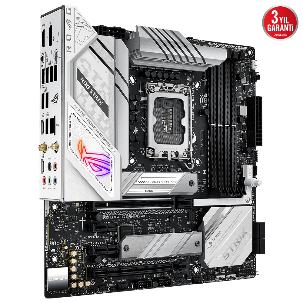 Asus%20Rog%20Strix%20B760-G%20Gaming%20Wifi%204xDdr5%207800%20Vga%20Hdmı%202xM2%20Usb3.2%20Wifi%206E-BT%20Aura%20Rgb%202.5Gbit%20Lan%20Asus%205X%20Protection%20III%20Armoury%20Crate%20AI%20Suite%203