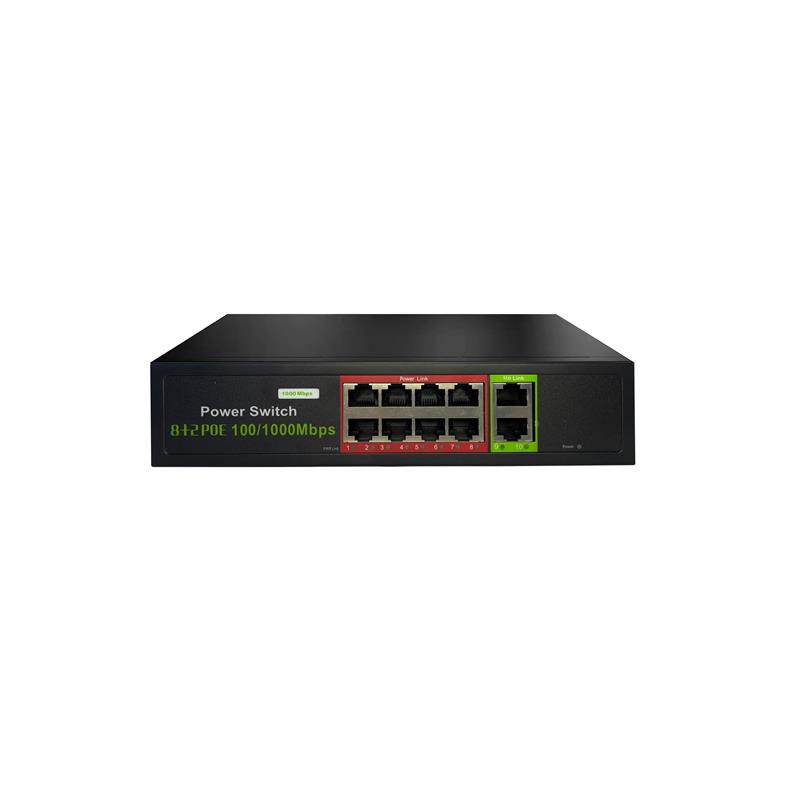 Tiwox%20TP-G8002%208%20Port%2010/100/1000%208%20Port%20Poe%202GE%20Uplink%2096W%20Yönetilemez%20Desktop%20Switch