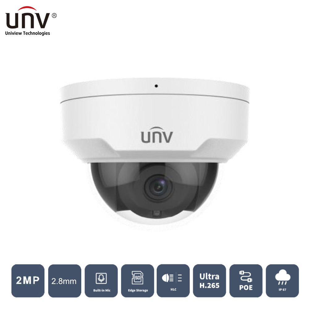 Uniview%20IPC322LB-ASF28K-A%202%20Mp%202.8mm%2030Mt%20H265+%20IP67/IK10%20IP%20Dome%20Kamera%20(Dahili%20Sesli)