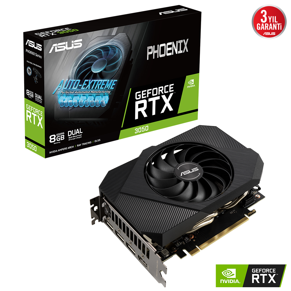 Asus%20PH-RTX3050-8G%20RTX3050%208%20Gb%20GDDR6%20128Bit%20Hdmı%203xDp%20PCI-E%204.0%20Ekran%20Kartı