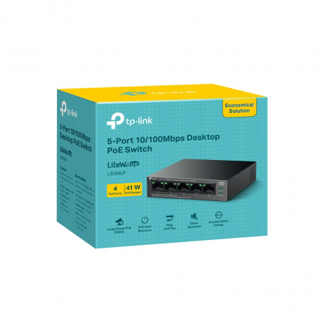 Tp-link%20LS105LP%205%20Port%2010/100%204%20Port%20Poe%20Yönetilemez%20Desktop%20Switch%20Metal%20Kasa