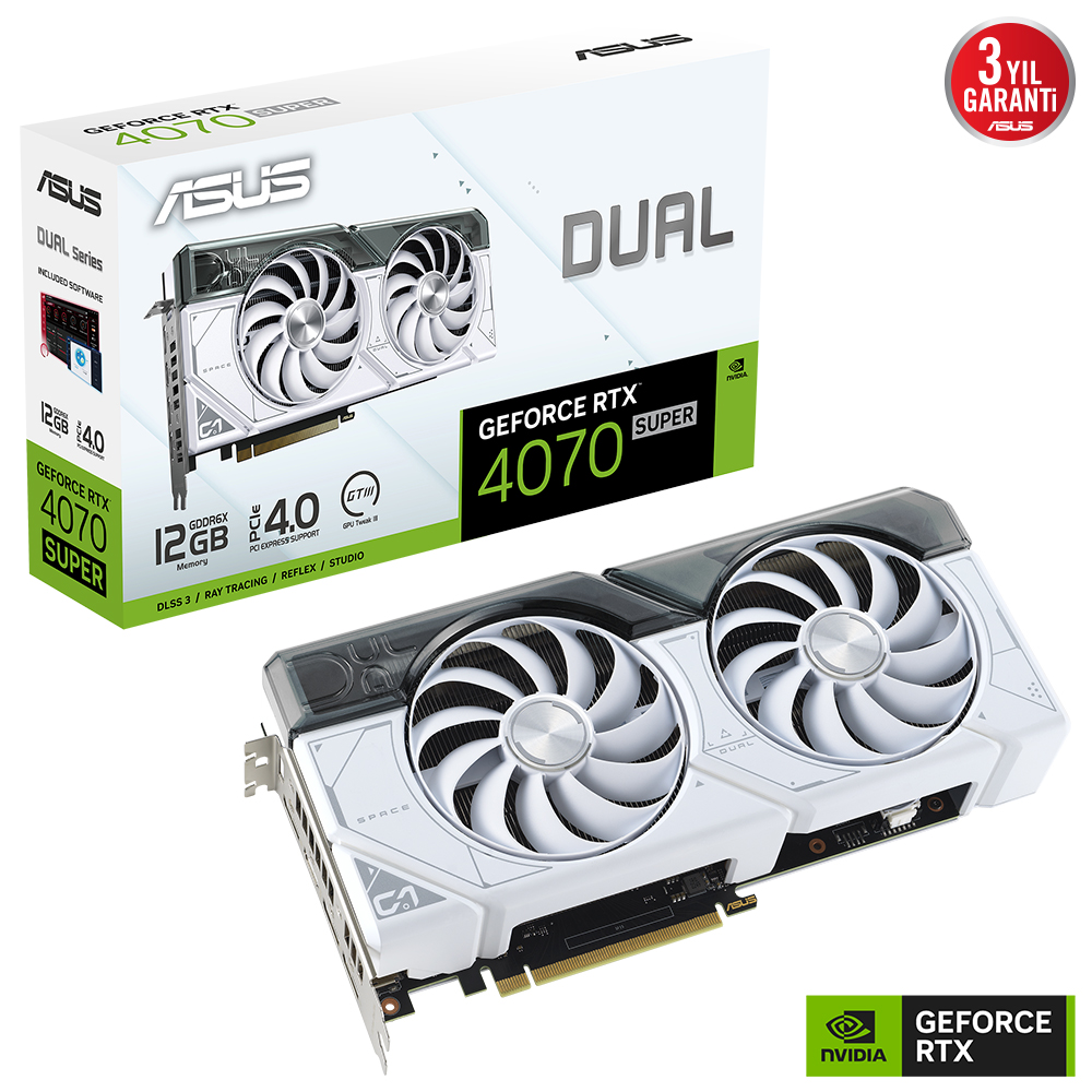 Asus%20DUAL-RTX4070S-12G-WHITE%20RTX4070%20Super%2012Gb%20Gddr6X%20192Bit%203xDp/1xHdmı%20PCI-E%204.0