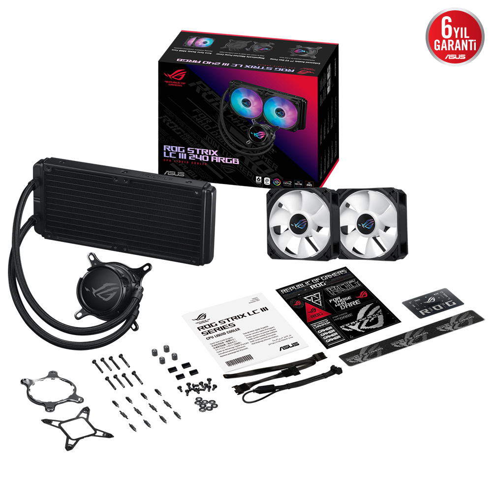 Asus%20Rog%20Strix%20LC%20III%20240%20Argb%20Aura%20Sync%20Rgb%20240mm%20LGA1700/AM4%20Soket%20Sıvı%20Soğutma