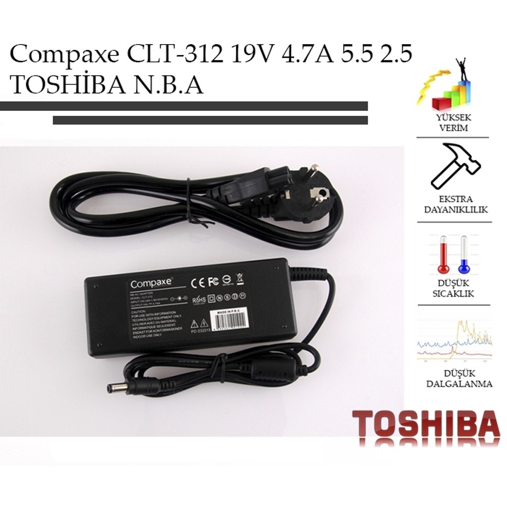 Compaxe%20CLT-312%2019V%204.74A%205.5-2.5%20Toshiba%20Notebook%20Adaptörü