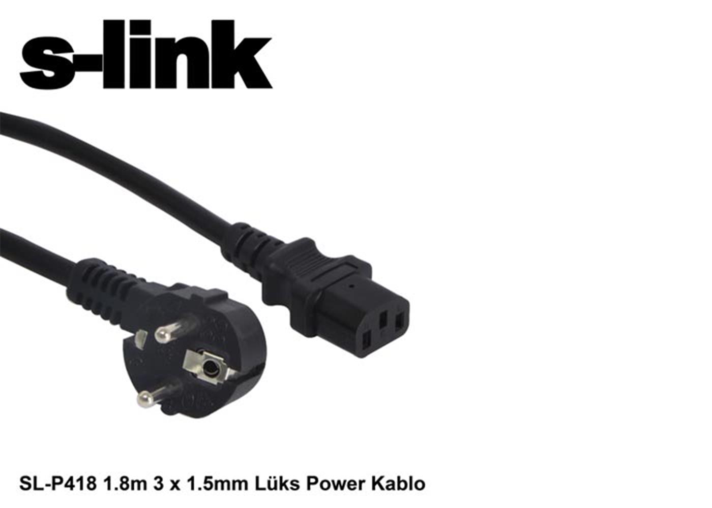 S-link%20SL-P175%201.5m%20%200.75mm%20Lüks%20Power%20Kablo