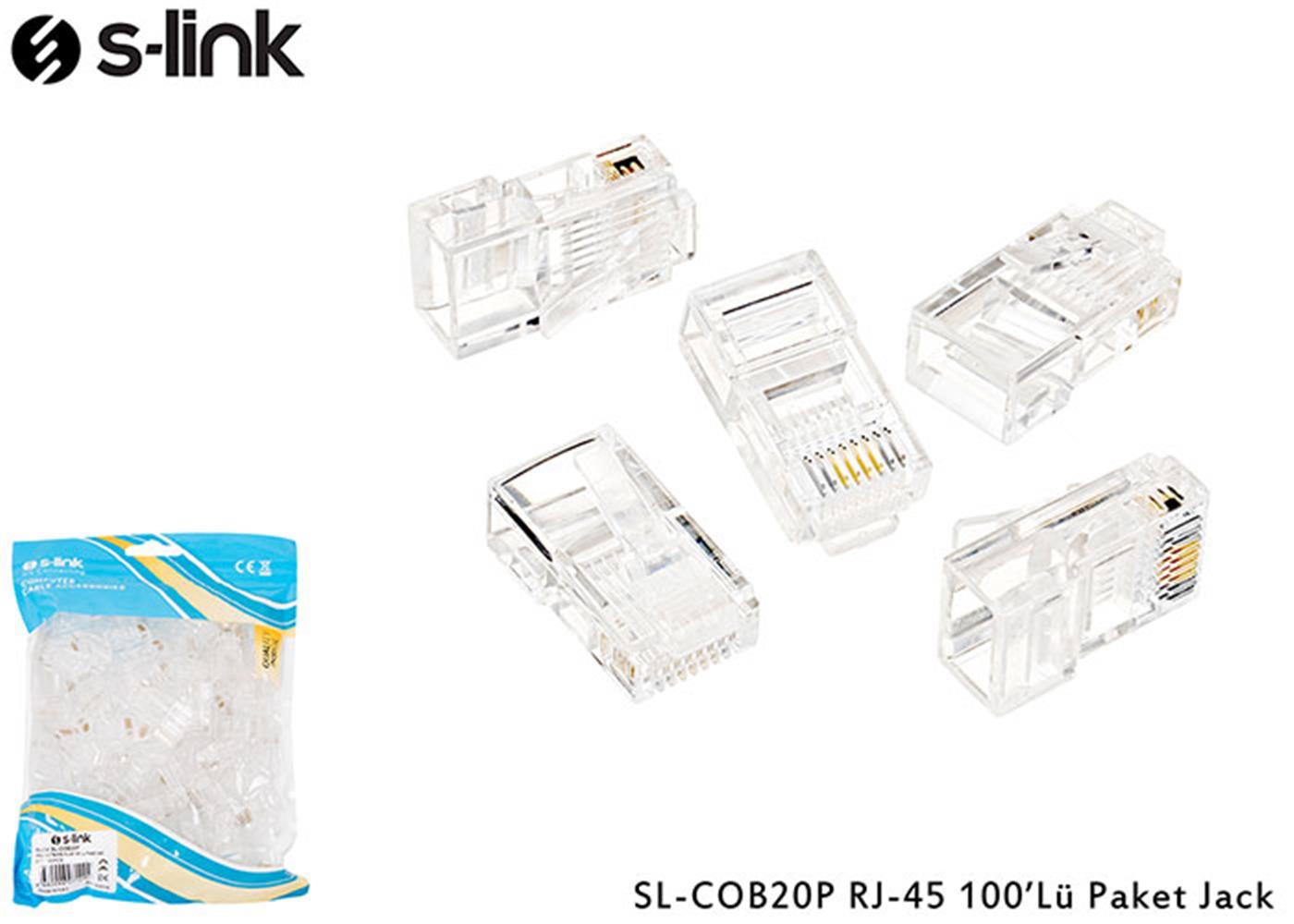 S-link%20SL-COB25P%20RJ-45%20100%20Lü%20Paket%20Jack%20UTP%20(Yeni%20Nesil)