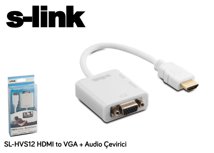 S-link%20SL-HVS12%20Hdmı%20Erkek%20To%20Vga%20Dişi%20+%20Audio%20Çevirici