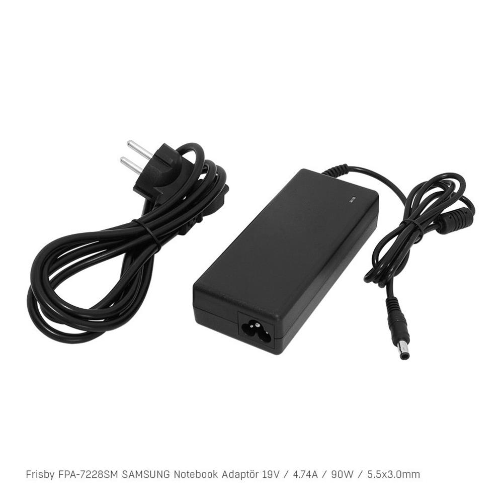 Frisby%20FPA-7228SM%20Notebook%20Adaptör%20(Samsung)%2019V%204.74A%20(Uç%20Boyutu%20:%205.5%20x%203.0mm)