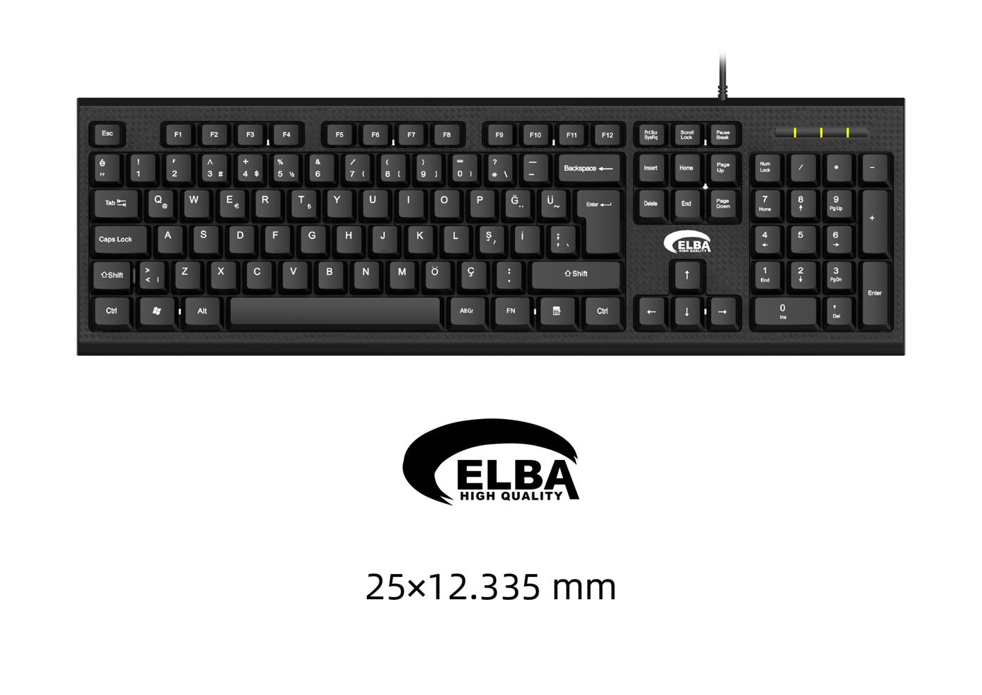 Elba%20K112%20Q%20Usb%20Siyah%20Türkçe%20Kablolu%20Standart%20Klavye