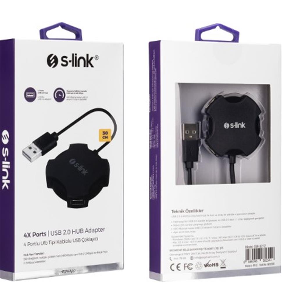 S-link%20Swapp%20SW-U212%20Siyah%20Usb%202.0%204%20Port%20Hub%20Kablolu%20Çevirici%20Adaptör