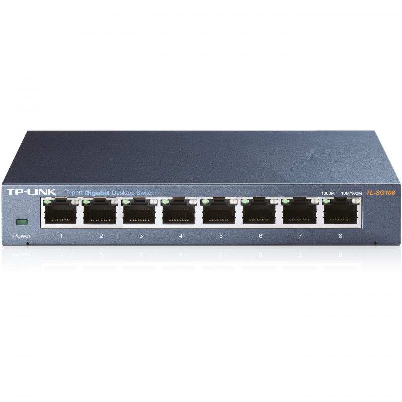 Tp-Link%20TL-SG108%208%20Port%2010-100-1000%20Mbps%20Switch%20Çelik%20Kasa