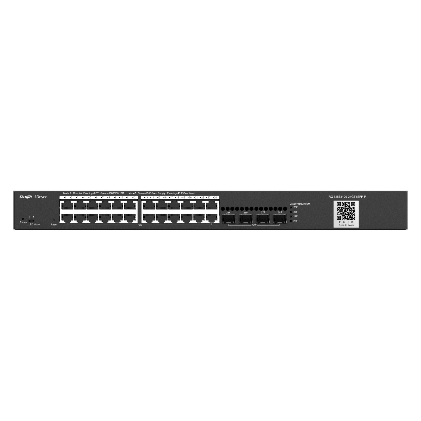 Ruijie-Reyee%20RG-NBS3100-24GT4SFP-P%2024%20Port%2010-100-1000%20Mbps%20Poe+%20+%204%20Port%20SFP%20L2%20Yönetilebilir