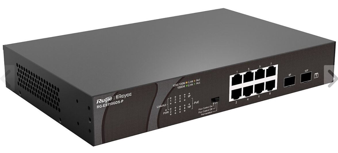 Ruijie%20Reyee%20RG-ES110GDS-P%208%20Port%20POE+%2010-100-1000%20Mbps%202%20Port%20SFP%20120W