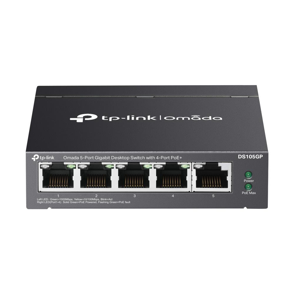 Tp-Link%20DS105GP%205%20Port%2010-100-1000%20Poe+%20Switch%20Çelik%20Kasa%20Rack%20Mount