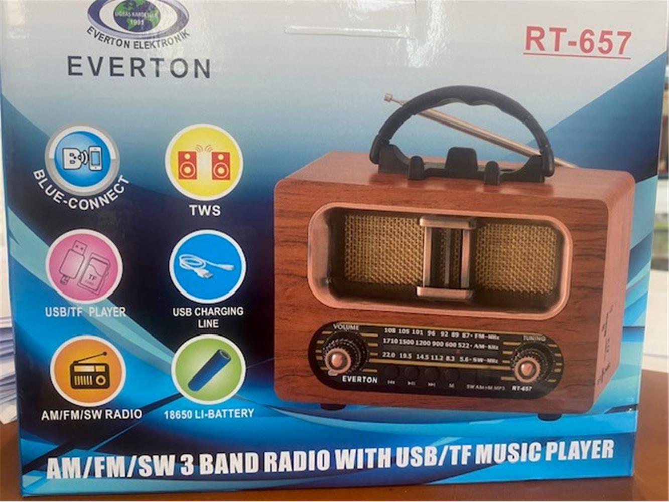 Everton%20Rt-657%20Bluetooth%20Fm-Usb-Tf-Aux%20Şarjlı%20Nostaljik%20Radyo