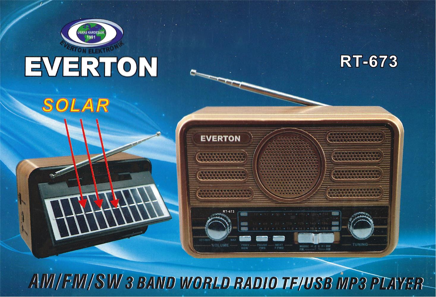 Everton%20Rt-673%20Bluetooth%20Fm-Usb-Tf-Aux%20Şarjlı%20Solar%20Nostaljik%20Radyo