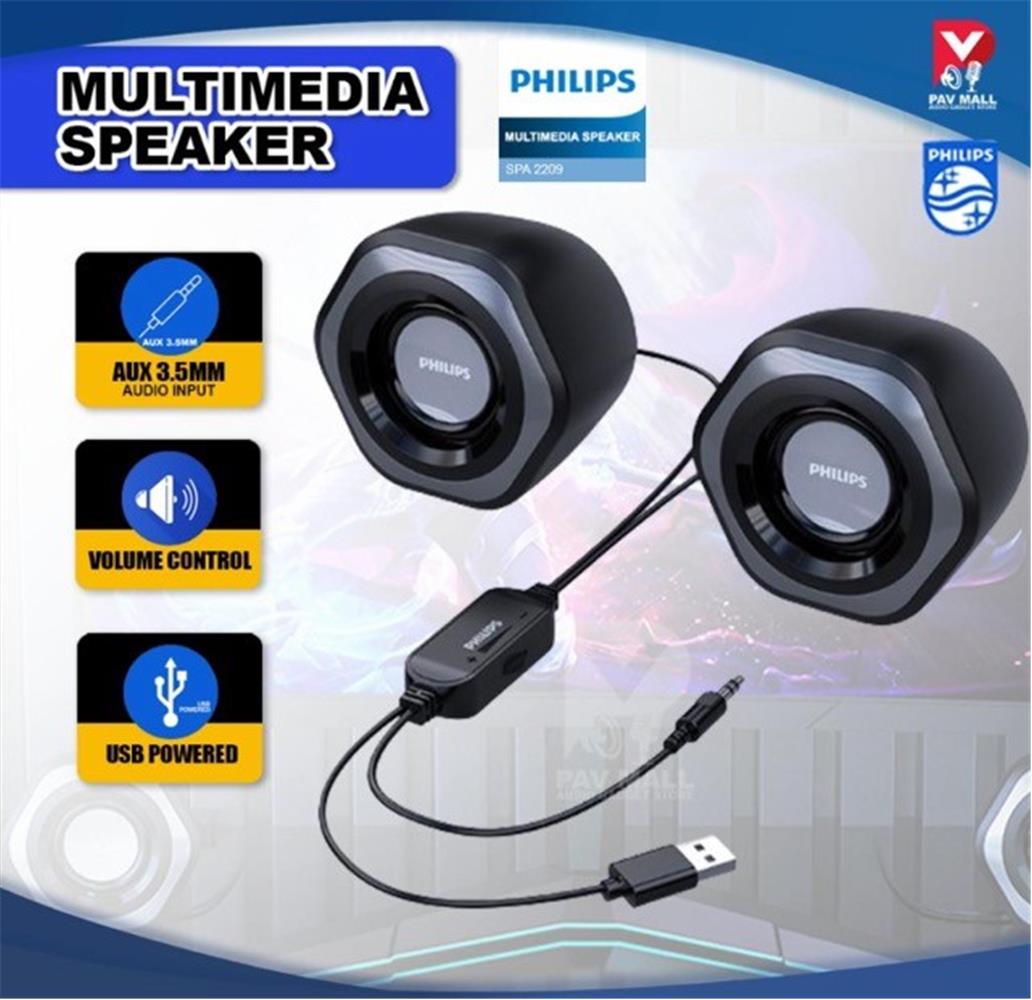 Philips%20Spa2209%202.0%20USB-3.5MM%20Jack%20Hoparlör%20Ses%20Kontrol%20Tuşu