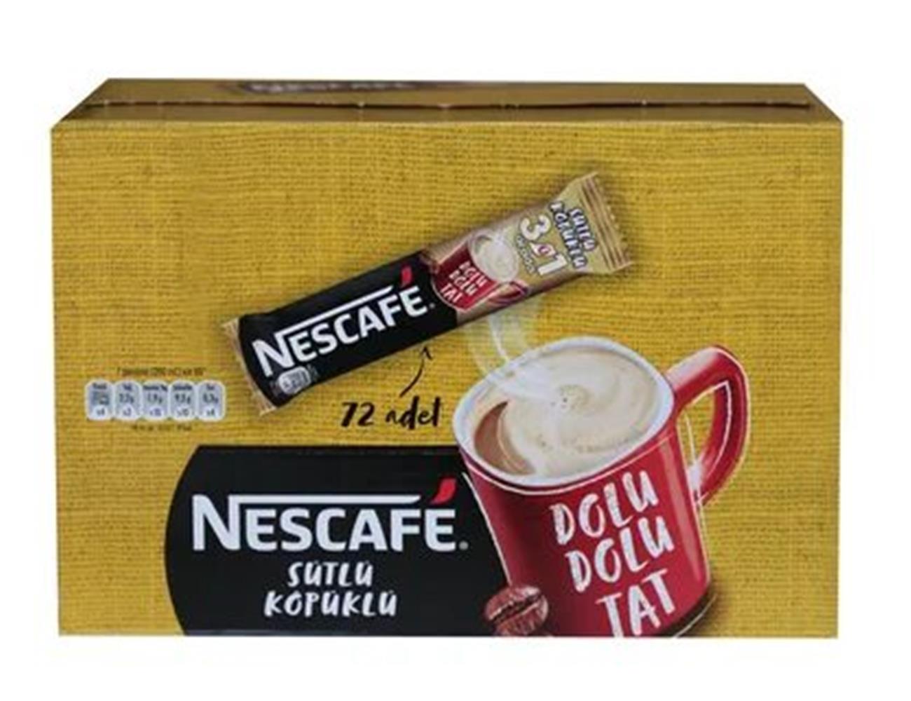 Nestle%20Nescafe%203ü1%20Arada%20Sütlü%20Köpüklü%2072%20Adet%2017,4gr%2012516984