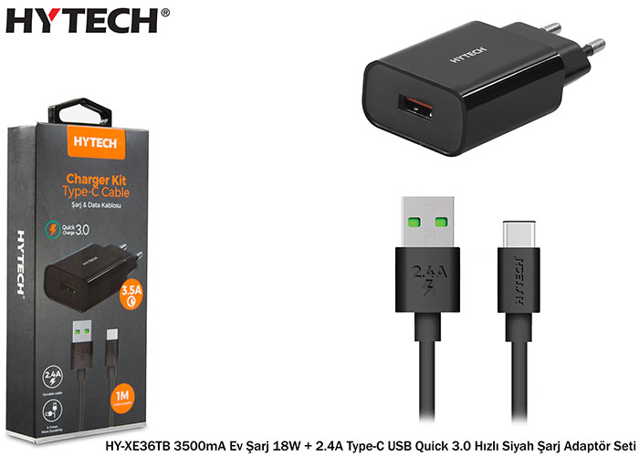 Hytech%20HY-XE36TB%203500mA%20Ev%20Şarj%2018W%20+%202.4A%20Type-C%20USB%20Quick%203.0%20Hızlı%20Siyah%20Şarj%20Adaptör%20Seti