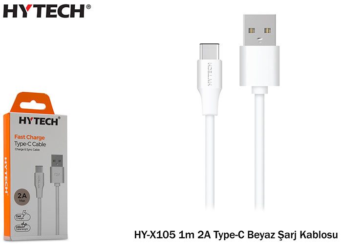 Hytech%20HY-X105%201m%202A%20Type-C%20Siyah%20Şarj%20Kablosu