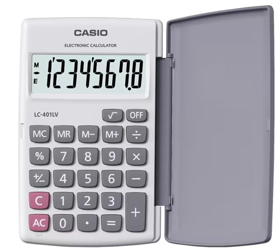 Casio%20LC-401LV-WE%208%20Hane%20Beyaz%20Cep%20Tipi%20Hesap%20Makinesi