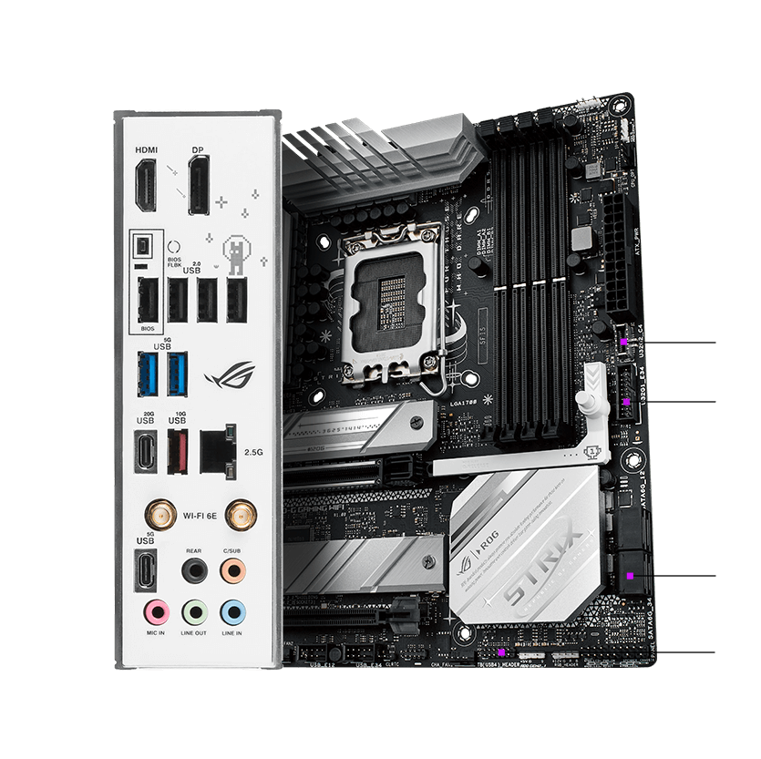 Asus%20Rog%20Strix%20B760-G%20Gaming%20Wifi%204xDdr5%207800%20Vga%20Hdmı%202xM2%20Usb3.2%20Wifi%206E-BT%20Aura%20Rgb%202.5Gbit%20Lan%20Asus%205X%20Protection%20III%20Armoury%20Crate%20AI%20Suite%203