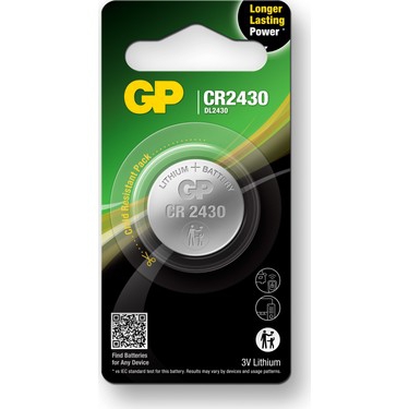 GP%20CR2430-U1%203V%20Lityum%20Düğme%20Pil%20Tekli%20Paket