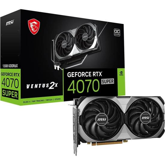 Msı Vga Geforce Rtx4070 Super 12G Ventus 2X Oc 12Gb Gddr6X 192B Dx12 Pcıe (3Xdp 1Xhdmı) Ekran Kartı