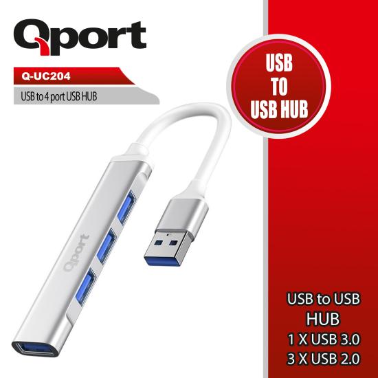 Qport Q-UC204 4 Port Usb 3.0 Metal Usb Çoklayıcı