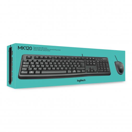 Logitech MK120 Kablolu Standart Q Klavye Mouse Set