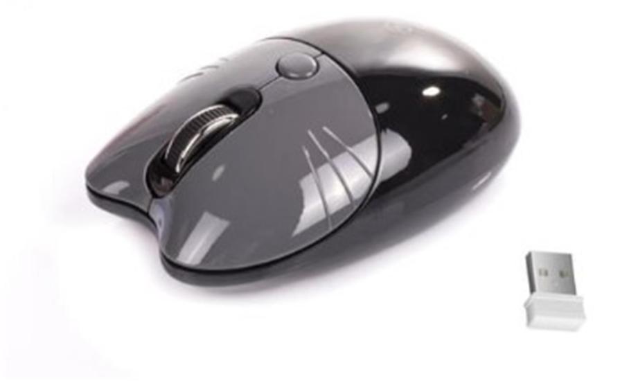 Ndneed Sevimli Kedi Kablosuz Siyah Bluetooth Mouse