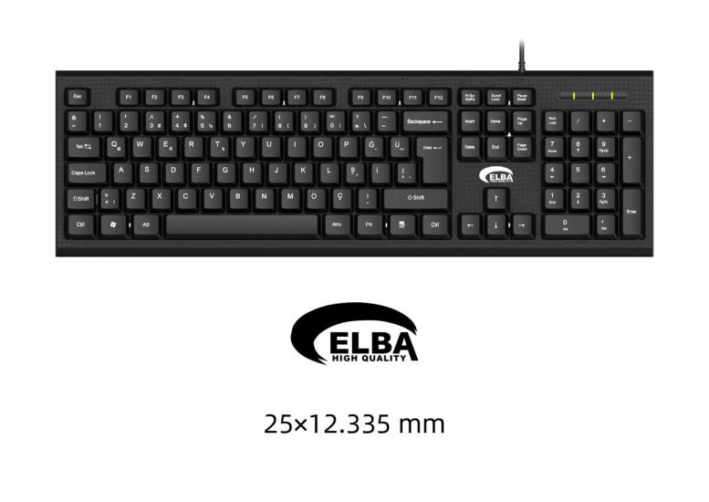 Elba K112 Q Usb Türkçe Kablolu Standart Klavye