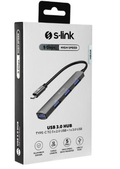 S-link SW-U324 3-USB2.0 1-USB3.0 Metal USB Hub