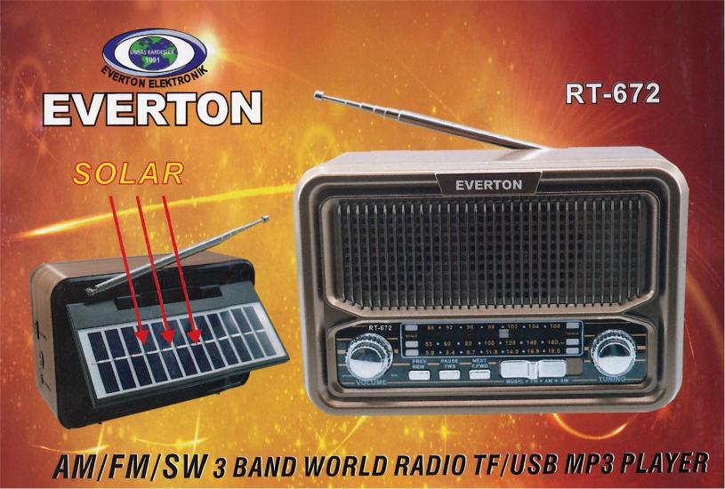 Everton Rt-672 Bluetooth Solar Nostaljik Radyo